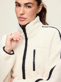 Oversized Sherpa Full-Zip Jacket - Howlite — view 4