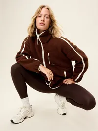 Oversized Sherpa Full-Zip Jacket - Peppercorn — view 3