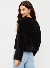 Oversized Shine Crew-Neck Sweater - Black Jack — view 2