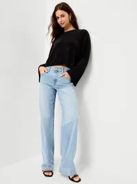 Oversized Shine Crew-Neck Sweater - Black Jack — view 3