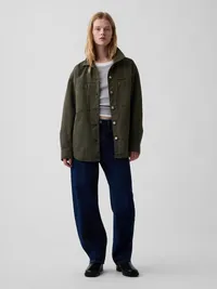 Oversized Shirt Jacket - Black moss green — view 2