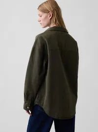 Oversized Shirt Jacket - Black moss green — view 3