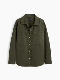 Oversized Shirt Jacket - Black moss green — view 5