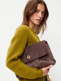 Oversized Slouchy Clutch - Black Coffee — view 2