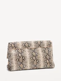 Oversized Slouchy Clutch - Snake — view 3