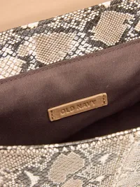 Oversized Slouchy Clutch - Snake — view 4