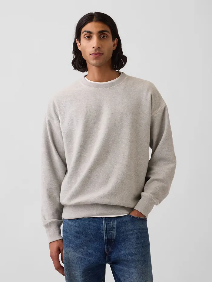 Oversized Terry Sweatshirt - Light heather grey
