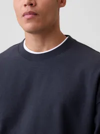 Oversized Terry Sweatshirt - Moonless black night — view 4
