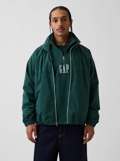 Oversized Track Jacket - Deep hunter green