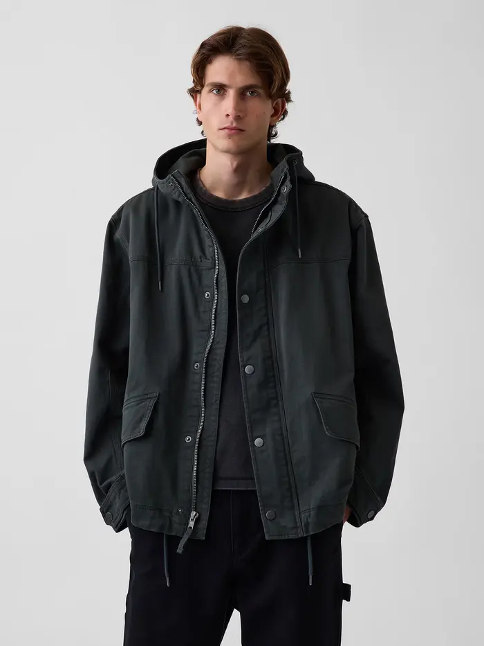 Oversized Utility Jacket - Tweed green