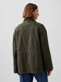 Oversized Utility Swing Jacket - Black moss green — view 3