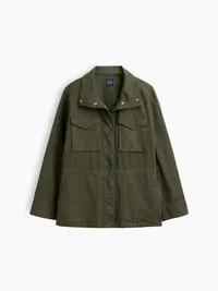 Oversized Utility Swing Jacket - Black moss green — view 5