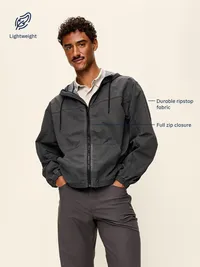 Oversized Washed Utility Jacket - Black Jack — view 5