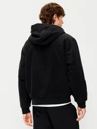 Oversized Zip Canvas Hoodie - Black Jack — view 2