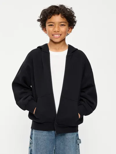 Oversized Zip Hoodie for Boys - BlackJack