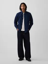 Oxford Button-Down Shirt - Navy — view 2