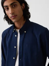 Oxford Button-Down Shirt - Navy — view 4