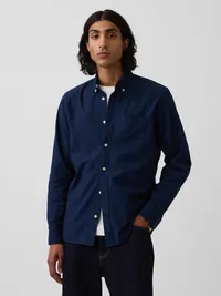 Oxford Button-Down Shirt - Navy — view 5