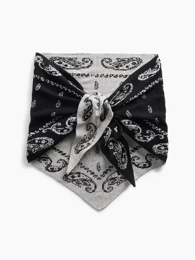 Paisley Triangle Scarf - Black