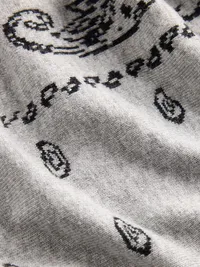 Paisley Triangle Scarf - Black — view 3