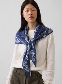 Paisley Triangle Scarf - Sargassus blue — view 2