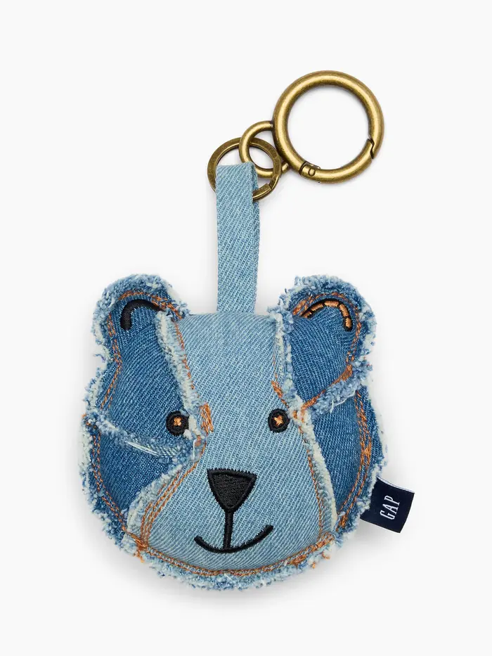 Patchwork Denim Brannan Bear Bag Charm - Denim