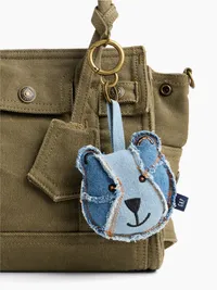 Patchwork Denim Brannan Bear Bag Charm - Denim — view 3