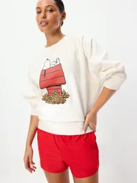Peanuts™ Oversized Raglan Sweatshirt - Sea Salt — view 3