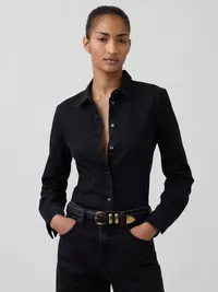 Pebbled Leather Belt - Black — view 2