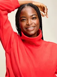 Performance Fleece Funnel Neck Pullover - Amaryllis — view 4