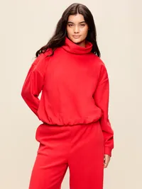 Performance Fleece Funnel Neck Pullover - Amaryllis — view 5