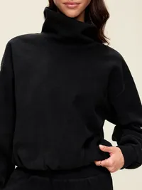 Performance Fleece Funnel Neck Pullover - Black Jack — view 4