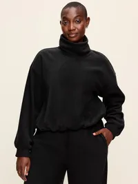 Performance Fleece Funnel Neck Pullover - Black Jack — view 5