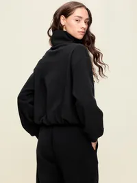Performance Fleece Funnel Neck Pullover - Black Jack — view 2