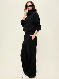 Performance Fleece Funnel Neck Pullover - Black Jack — view 3