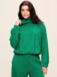 Performance Fleece Funnel Neck Pullover - Java Fern — view 5