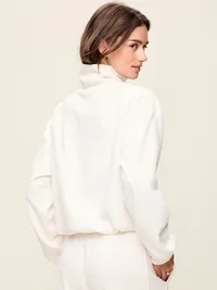 Performance Fleece Funnel Neck Pullover - Sea Salt — view 2