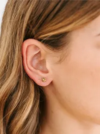 Pierced Co Tiny Classic Flower Screwback Earrings - Gold — view 2