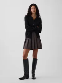 Pleated Mini Skort - Brown plaid — view 5