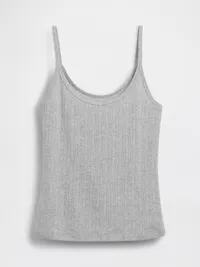 Pointelle Crop Cami - Heather grey — view 4