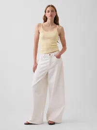 Pointelle Crop Cami - Maize yellow — view 2