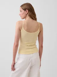 Pointelle Crop Cami - Maize yellow — view 3