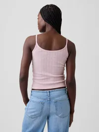 Pointelle Crop Cami - Primitive pink — view 3