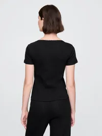 Pointelle PJ Top - True black — view 3