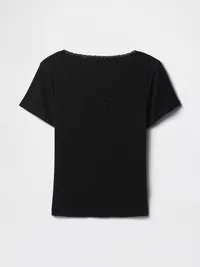 Pointelle PJ Top - True black — view 4