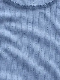 Pointelle Shell Tank Top - Light blue — view 4