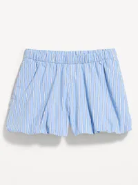 Poplin Bubble Hem Shorts - Blue Stripe — view 3