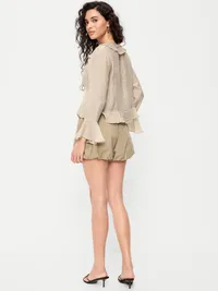 Poplin Bubble Hem Shorts - Sliced Bread — view 3