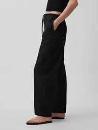 Poplin Easy Barrel Pants - Black — view 3