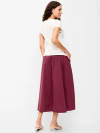 Poplin Midi Skirt - Red Lacquer — view 3
